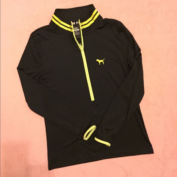 PINK Victoria's Secret Tops - PINK Victoria’s Secret Black Quarter Zip Pullover